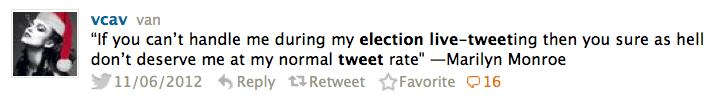 live tweeting election results 2012